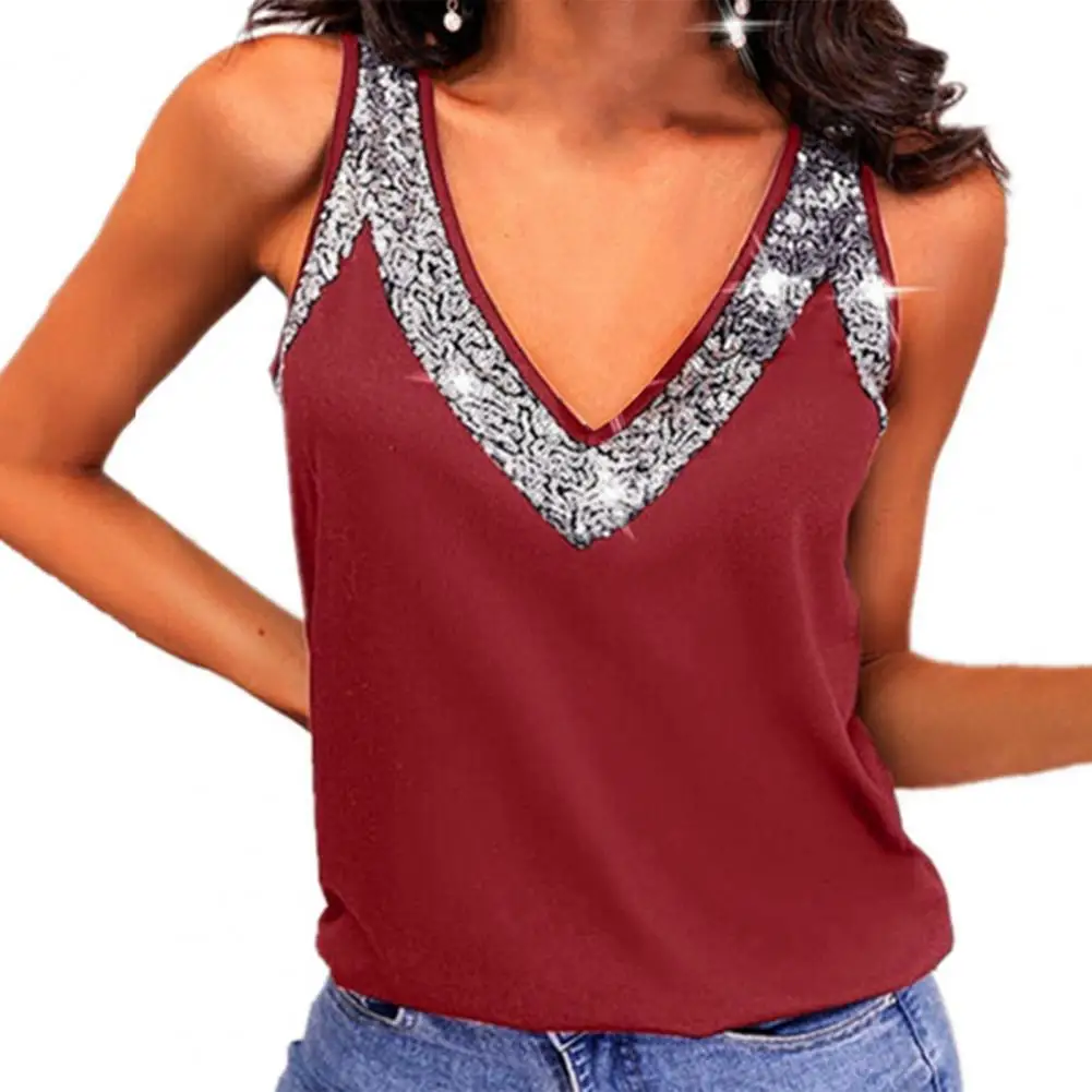 

Женская футболка без рукавов, с V-образным вырезом