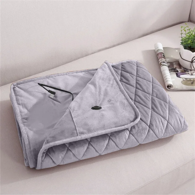 Electric Blanket Auto Timing Fast Heating-up Wireless Polyester Winter Thicker Heating Body USB Warming Pad for Cold