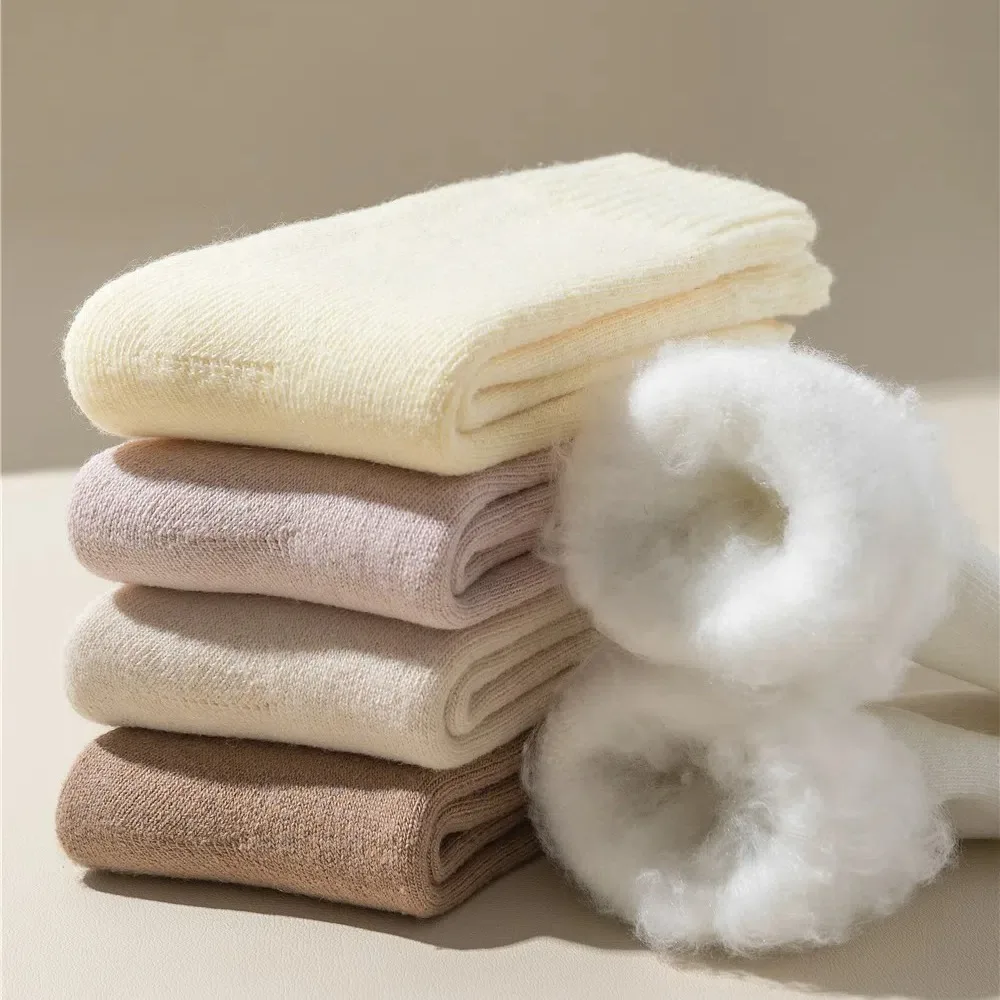 1 пара мягких плюшевых волосатых женских носков сохраняющие тепло толстые носки