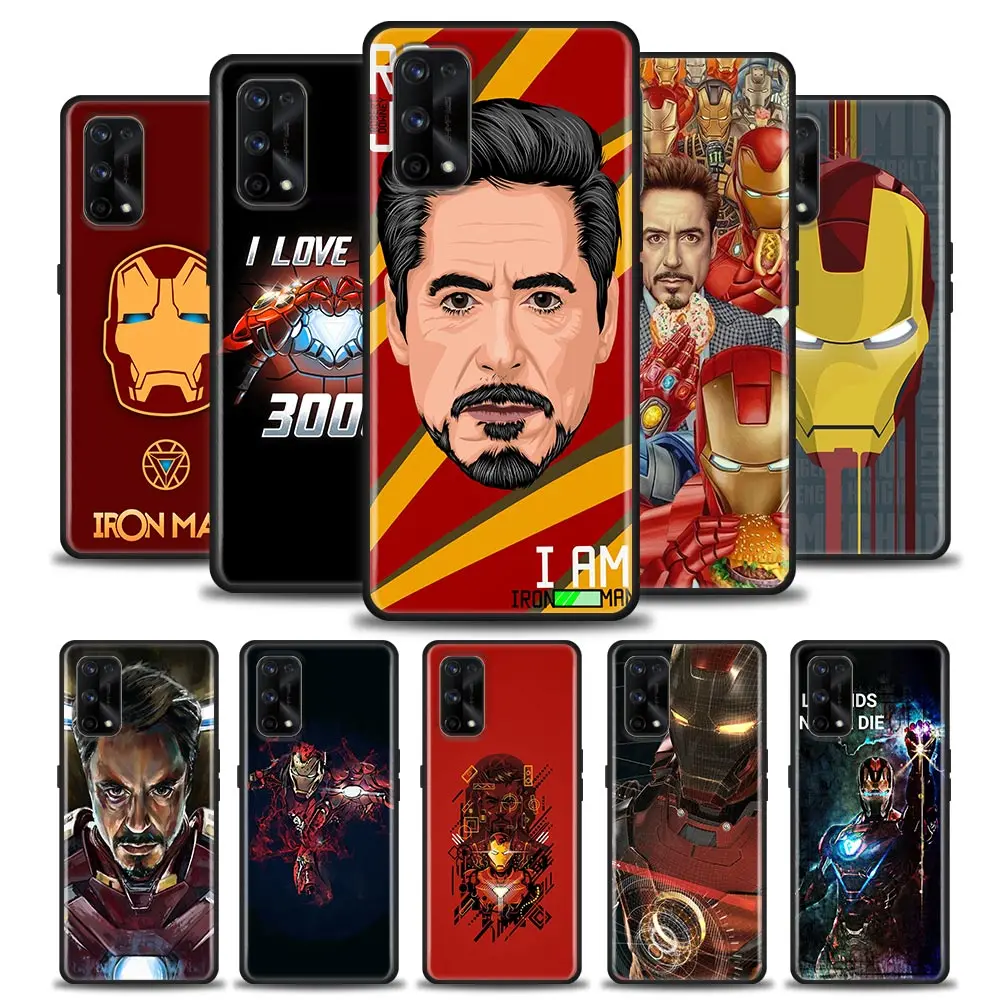 

Marvel Iron Man Comics Phone Case For Oppo Realme XT GT GT2 5 6 7 7i 8 8i 9i 9 C17 Pro SE Master Neo2 3 GT 5G Black Cover Fundas