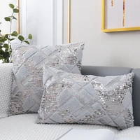 cushion cover luxury sequin embroidered fur pillows cover decorative pillowcase for living room fashion sequin cushion covers