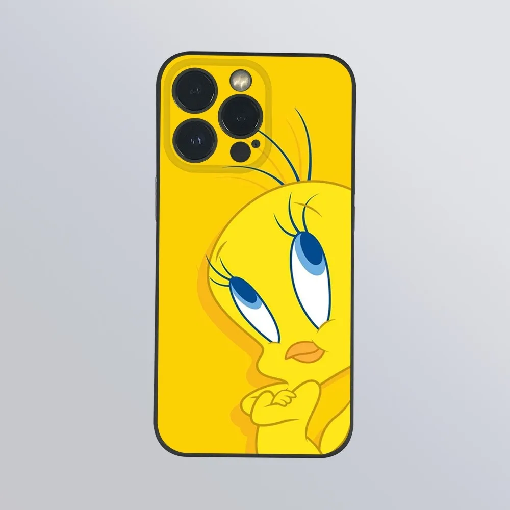Чехол T-Tweety Bird для телефона iPhone 15 14 13 12 11 Pro Xs Max Mini XR X 7 8 Plus черный противоударный