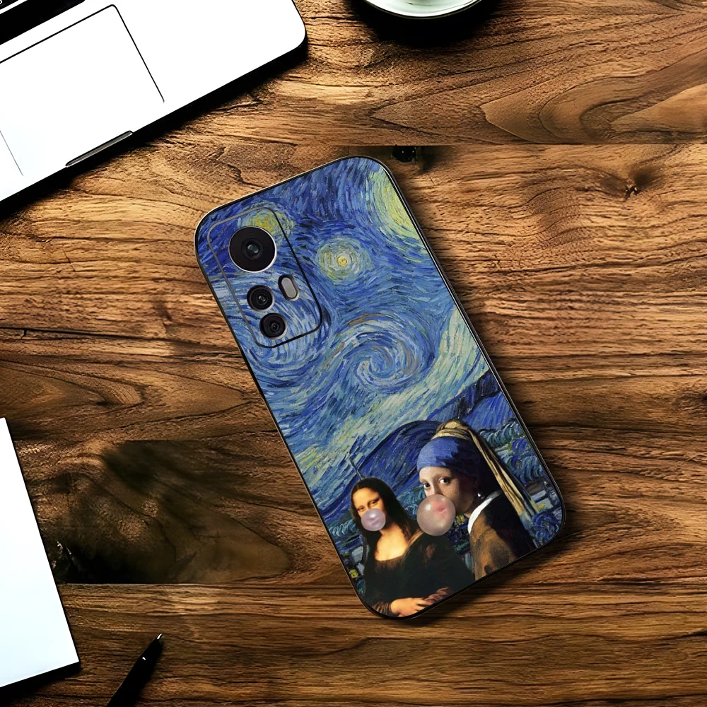 Leonardo Da Vinci Mona Lisa Phone Case For Xiaomi 11 Redmi Note 5G 8T 9A 9 10T Note8Pro Note9 12SUltra Black