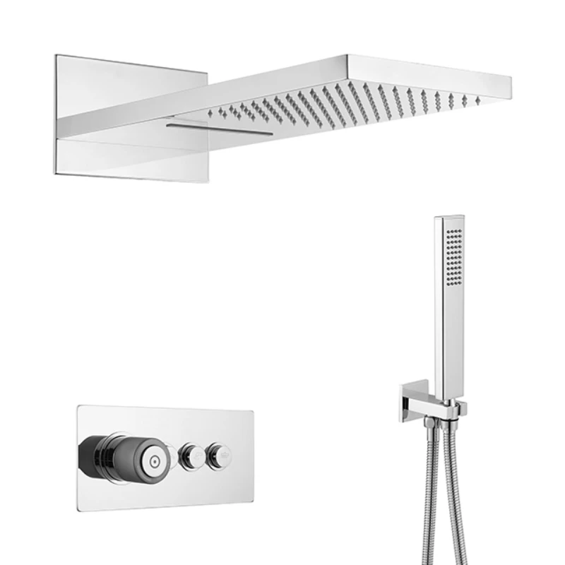 

Bathroom Shower Fixtures Rainfall Shower Head Ceiling Waterfall SPA Concealed Shower Panel