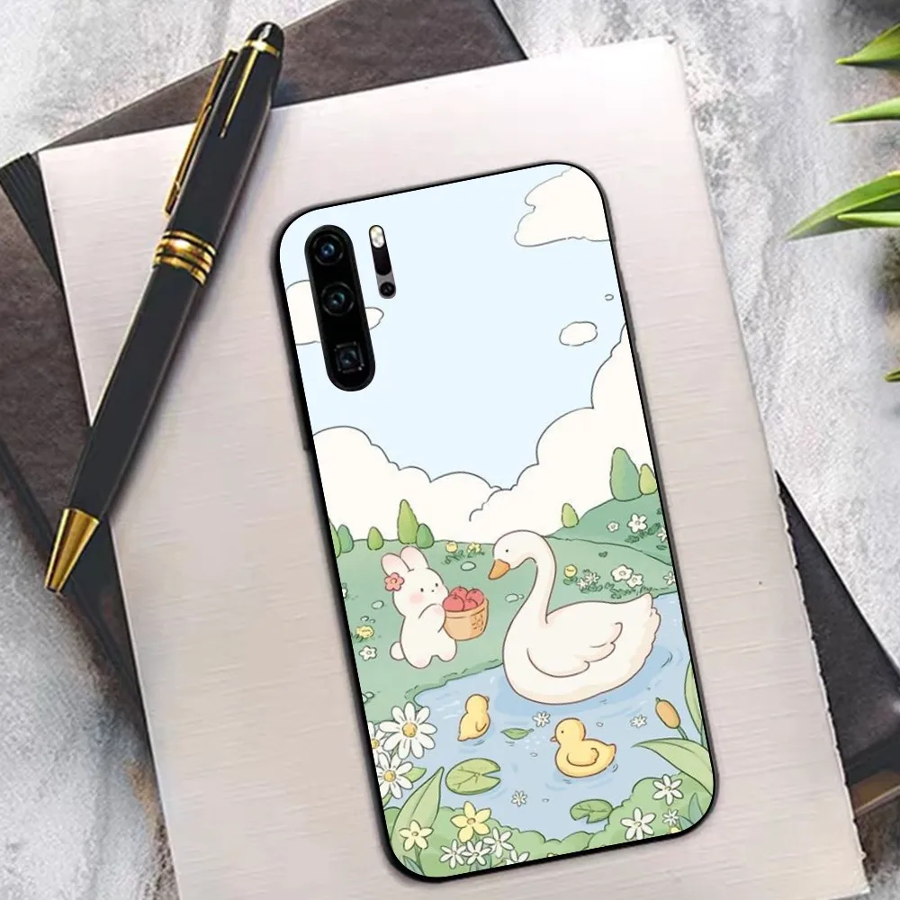 Милый чехол для телефона с зеленым растением Kawaii Huawei P 8 9 10 20 30 40 50 Pro Lite Psmart Honor lite 70