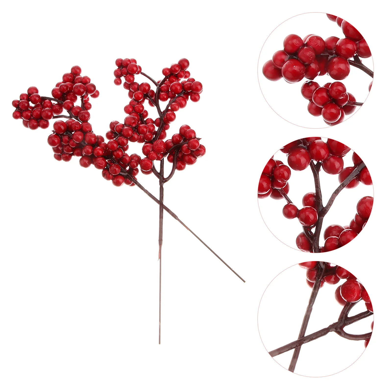 

Artificial Christmas Berry Berries Bouquet Stems Red Pickstree Holly Decor Party Branches Flower Crafts Decorations Branch