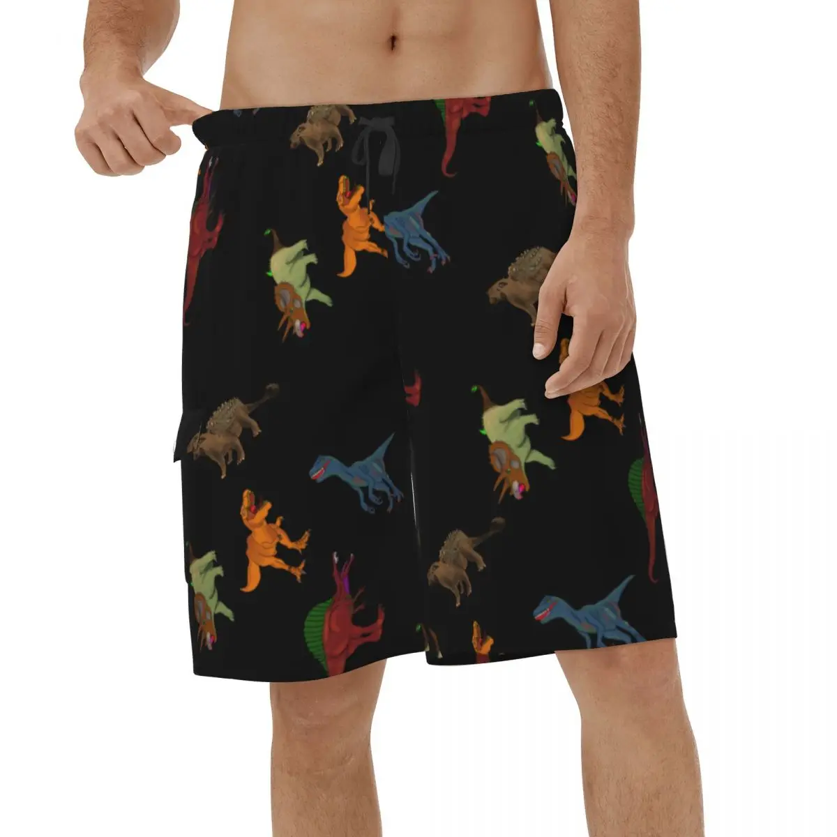 

Повседневные шорты, черный динозавр, летние мужские пляжные шорты, мужские купальники