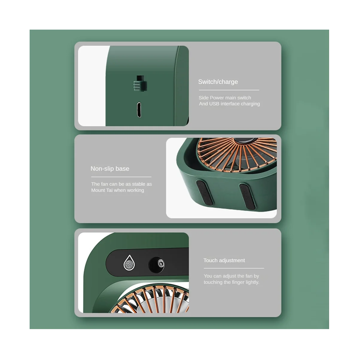 Вентилятор-кондиционер настольный с USB-зарядкой и 3 скоростями