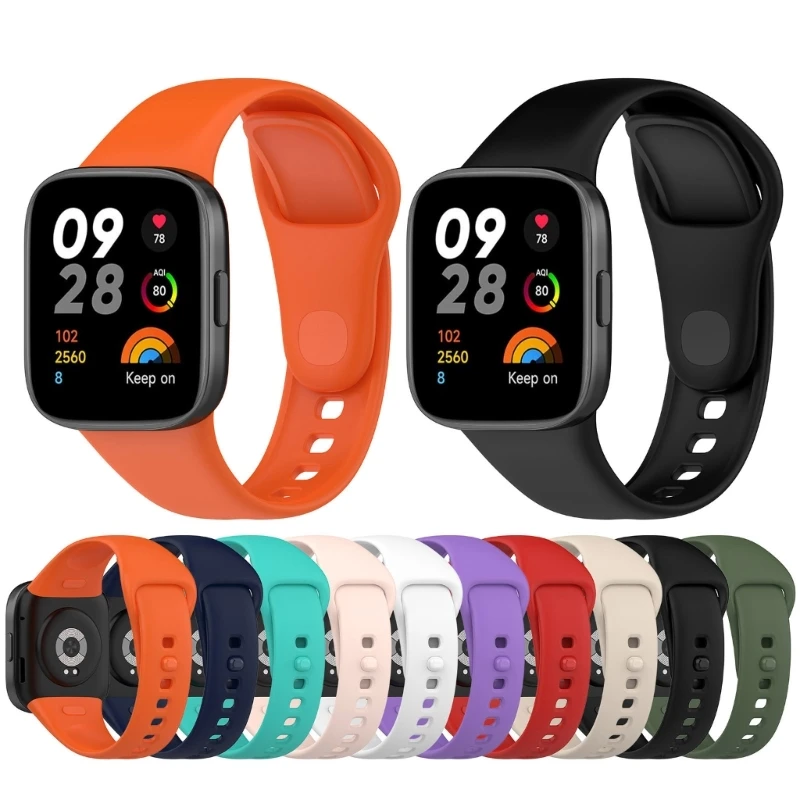 

Ремешок силиконовый для смарт-часов Redmi Watch 3, сменный водонепроницаемый спортивный браслет с регулируемой петлей