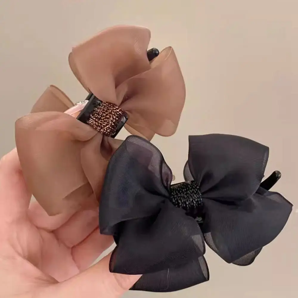

Cloth Mesh Bow Hair Clip Sweet Bowknot Korean Style Gauze Hair Crab Holiday