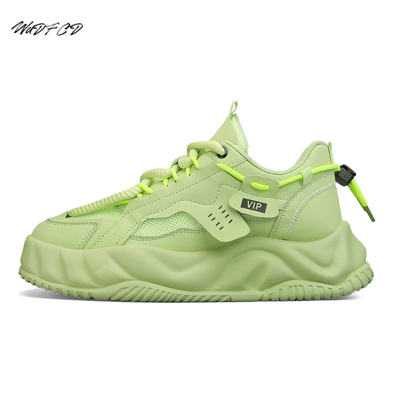 

Кроссовки мужские из микрофибры и кожи, на платформе