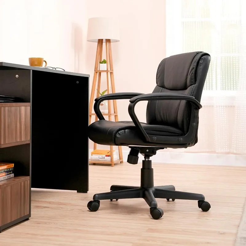 

Базовое мягкое офисное кресло с подлокотниками, регулируемая высота/наклон, поворот на 360 градусов, емкость 275 фунта