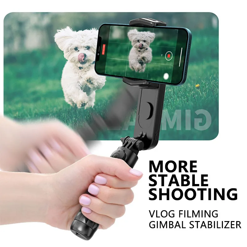 Mobile Phone Gimbal Stabilizer With Fill Light Bluetooth Wireless Remote Smartphone Video Shooting Vlog Selfie Stick For IOS