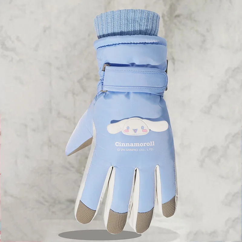 Детские лыжные перчатки Kuromi с пятью пальцами утолщенные защитные Sanrios от холода