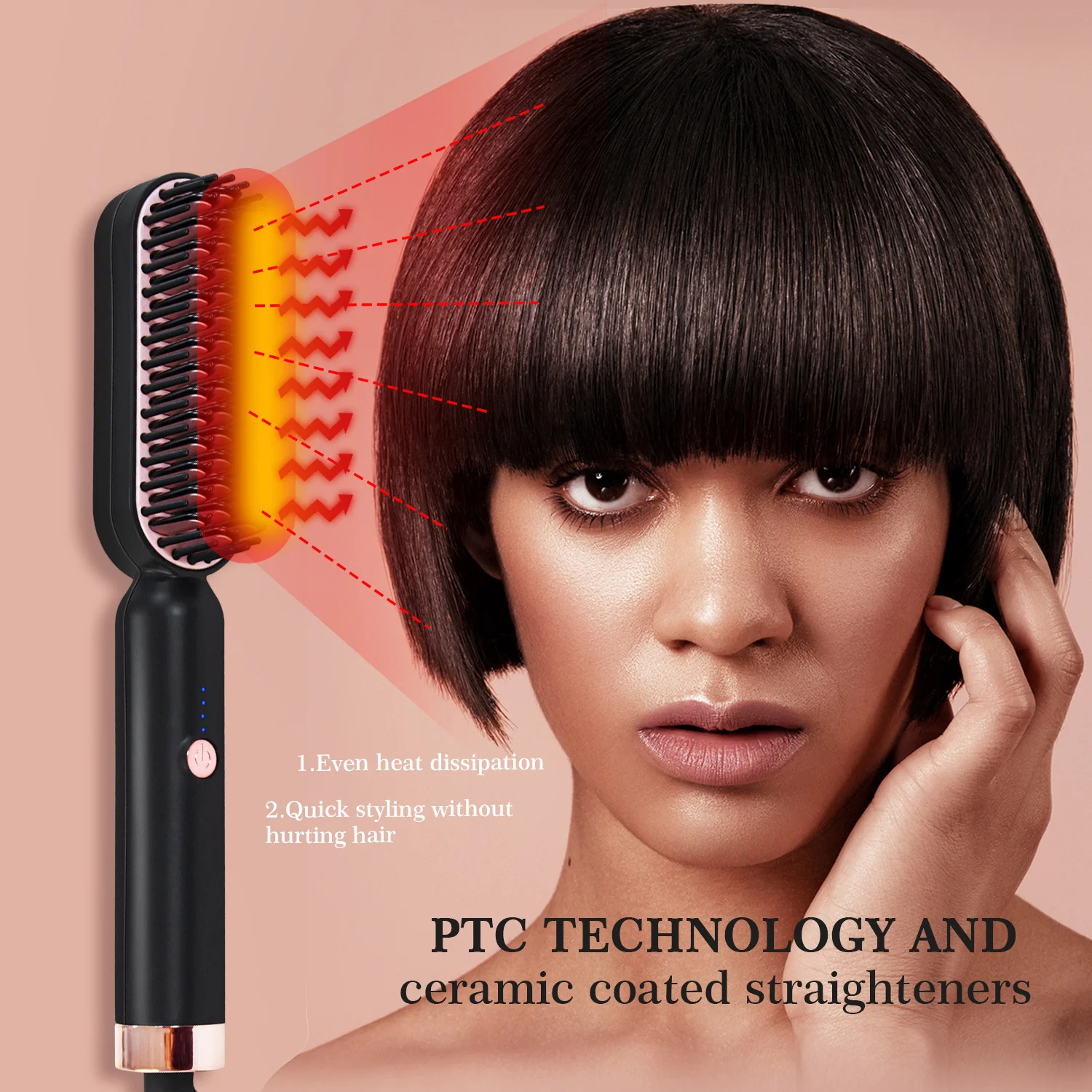 

New straight hair comb negative ions do not hurt the hair of lazy people straight hair curling dual-purpose splint electric