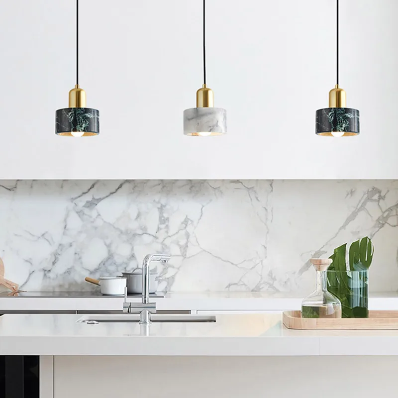 

Green Marble Pendant Light Dining Room Luxury Marble Hanging Lights Bedside Store Hotel Bar Decorative Suspended Lamp E27 Home