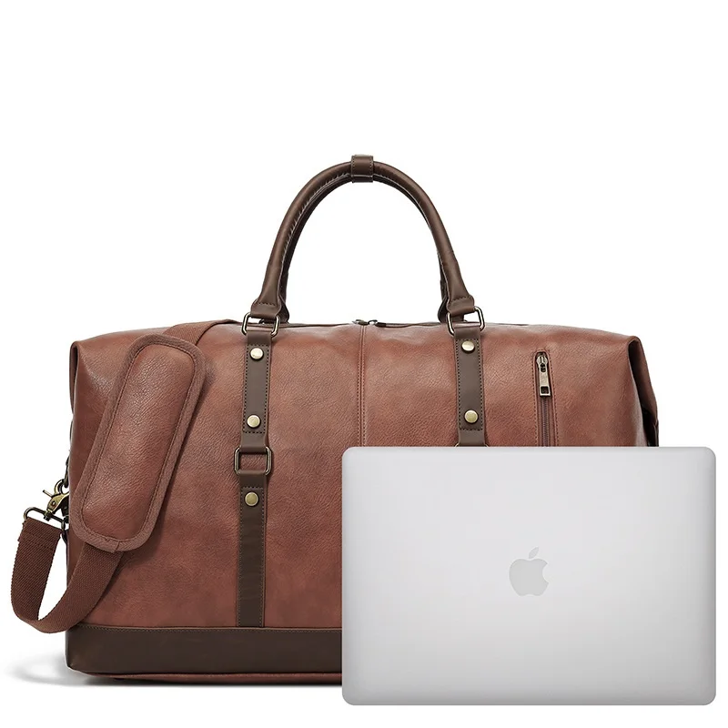 Large Capacity Men Travel Bag High Quality PU Leather Luggage Bags Weekend Shoulder Messenger Bag Male Travel Duffle Bag Handbag
