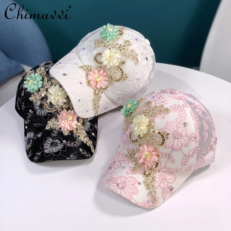 

Женская солнцезащитная Кепка, модная кепка с цветочным узором, женская летняя новая мягкая бейсболка в Корейском стиле, подходит под все, 2022
