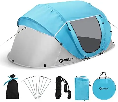 

Person Easy Pop Up Tent, Waterproof Automatic Setup Instant Lightweight Camping Beach Tent with Carrying Bag for Camping, Hiking