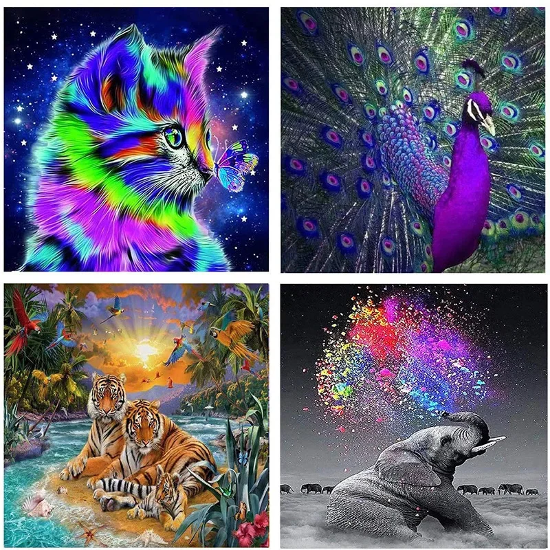 5D алмазная живопись комбинированное украшение в виде животных для гостиной