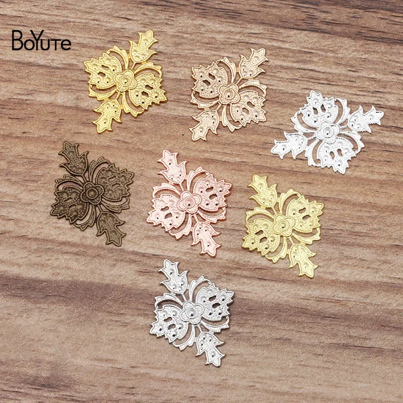 BoYuTe (100 шт./лот) 23*30 мм основание для цветка металлические латунные материалы