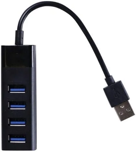 

Upgraded Huber HB102 USB Hub - 4 Ports, Black - Super Speed Data Transfer & Support