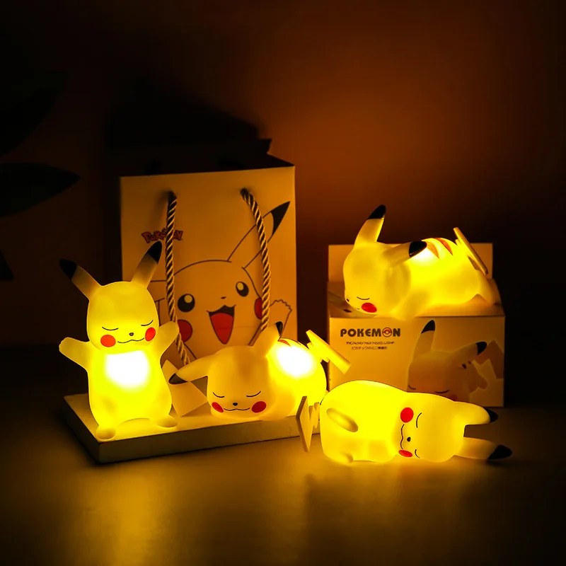 

Pokemon Pikachu Night Light TAKARA TOMY Cute Anime Soft Light Bedroom Bedside LED Lights Room Decoration Children Toy Xmas Gift