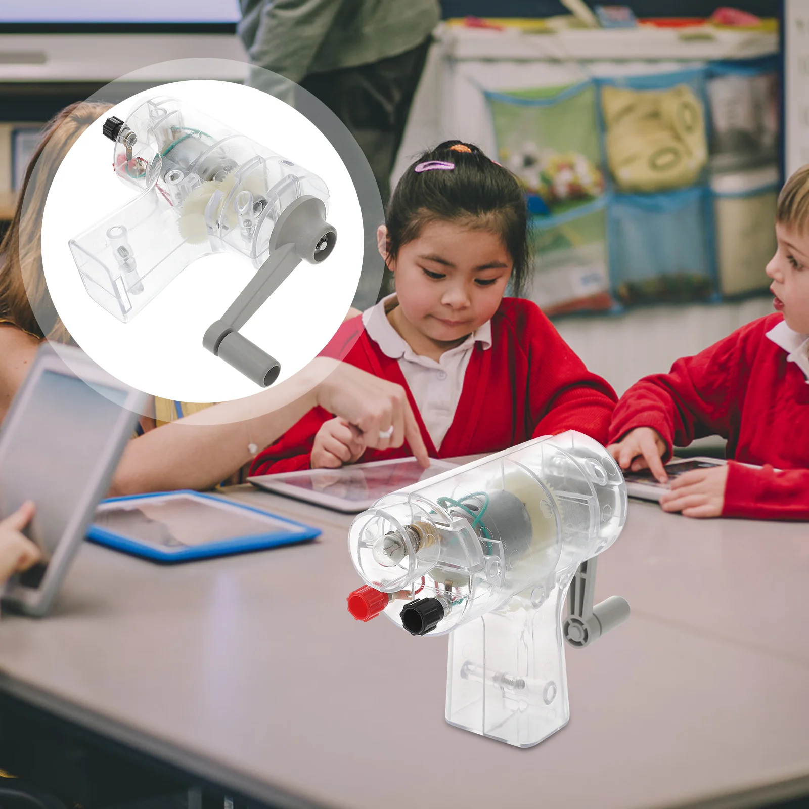 

Hand Generator Kids Playset Outdoor Teaching Facility Plastic Child Power Tools