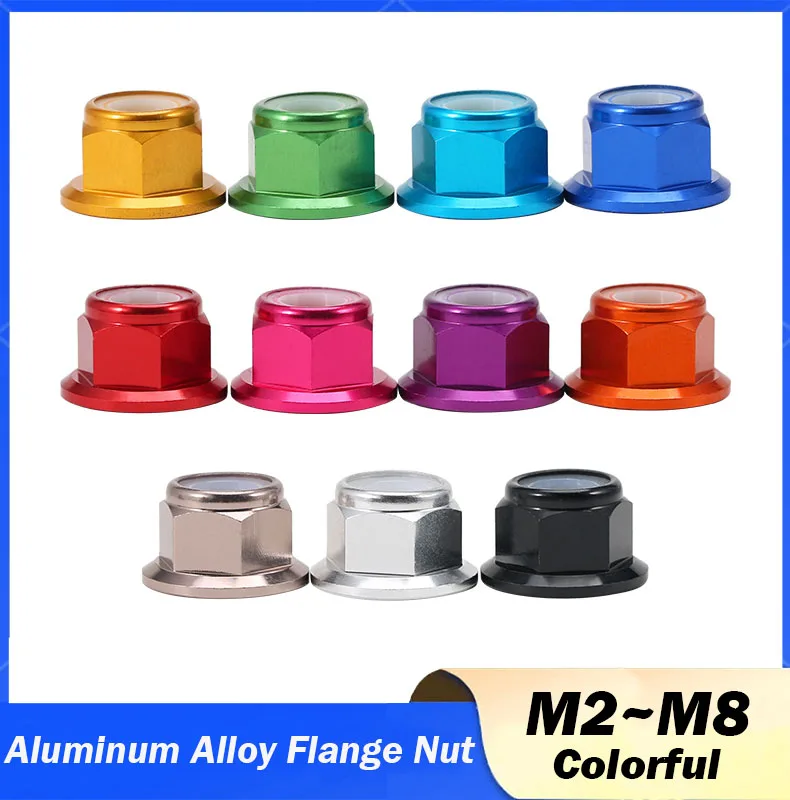 

Цветные фланцевые гайки из алюминиевого сплава M2-M8