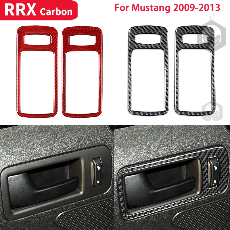 

RRX для Ford Mustang 2009-2013 из углеродного волокна кнопка запуска и остановки двигателя автомобиля, декоративное кольцо, декоративная крышка, накле...
