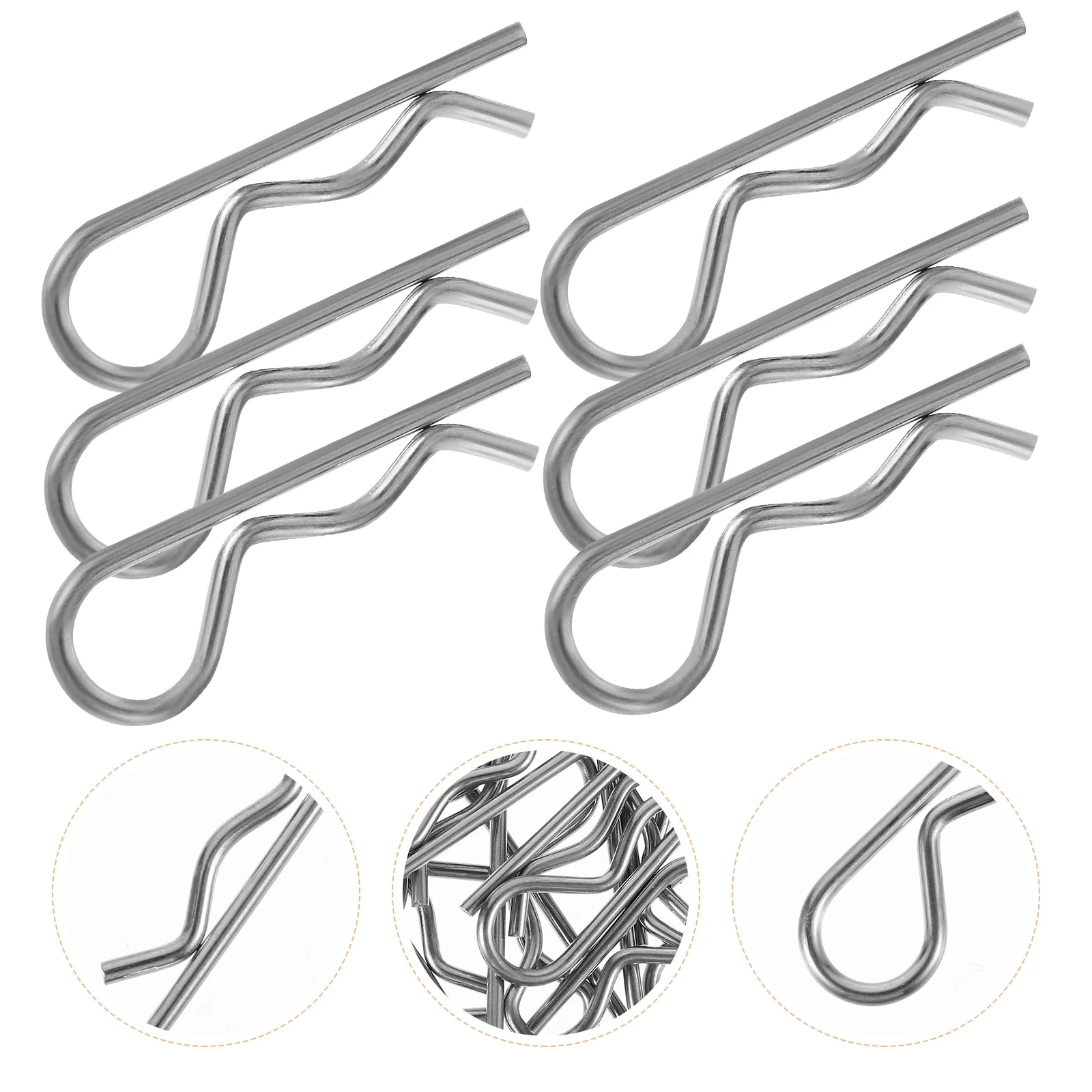 

20 Pcs Pins Hitch Lock System Spring Retaining Wire Hair Keeper Mower Clip 304 Stainless Steel Hardware Heavy Duty
