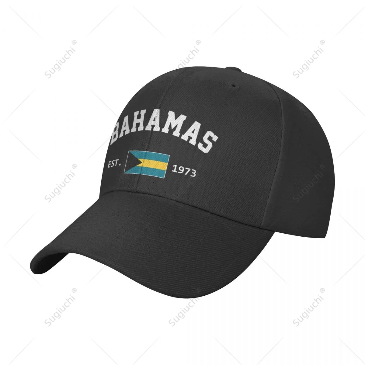 Фото Бейсбольная кепка унисекс Bahamas EST.1973, регулируемая, с козырьком, для защиты от солнца, для мужчин и женщин, на День независимости Багамских островов №1