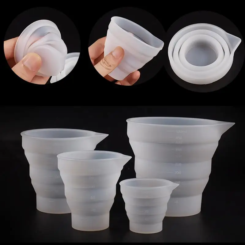 Складная Силиконовая мерная чашка 50-250 мл контейнер для жидкости портативная