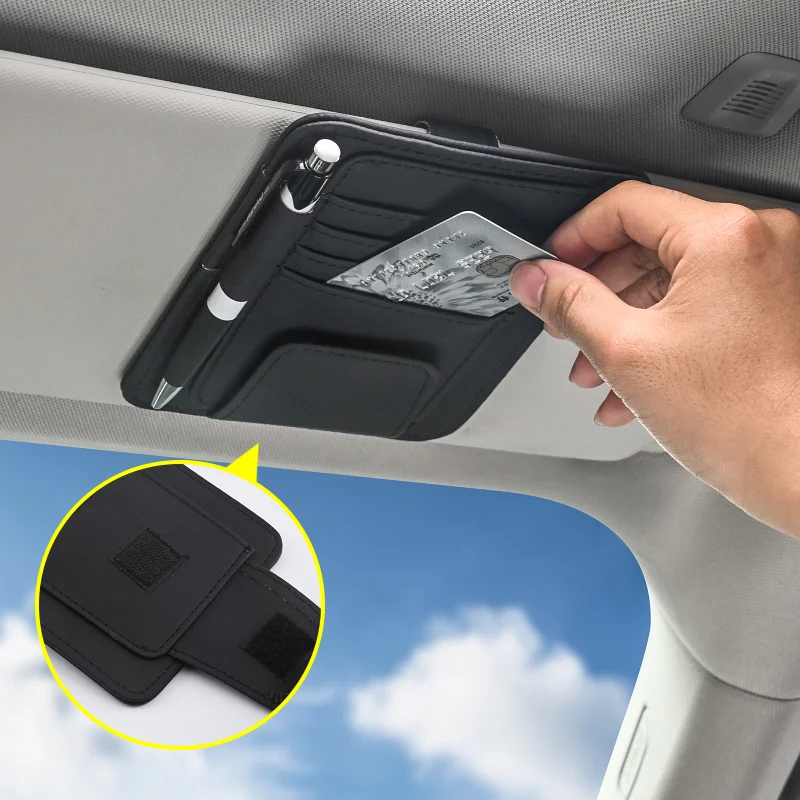

Car Sun Visor Organizer Multi-Pocket Auto Interior Accessories Pocket Organizer Car Document Storage Pouch Pen Holder