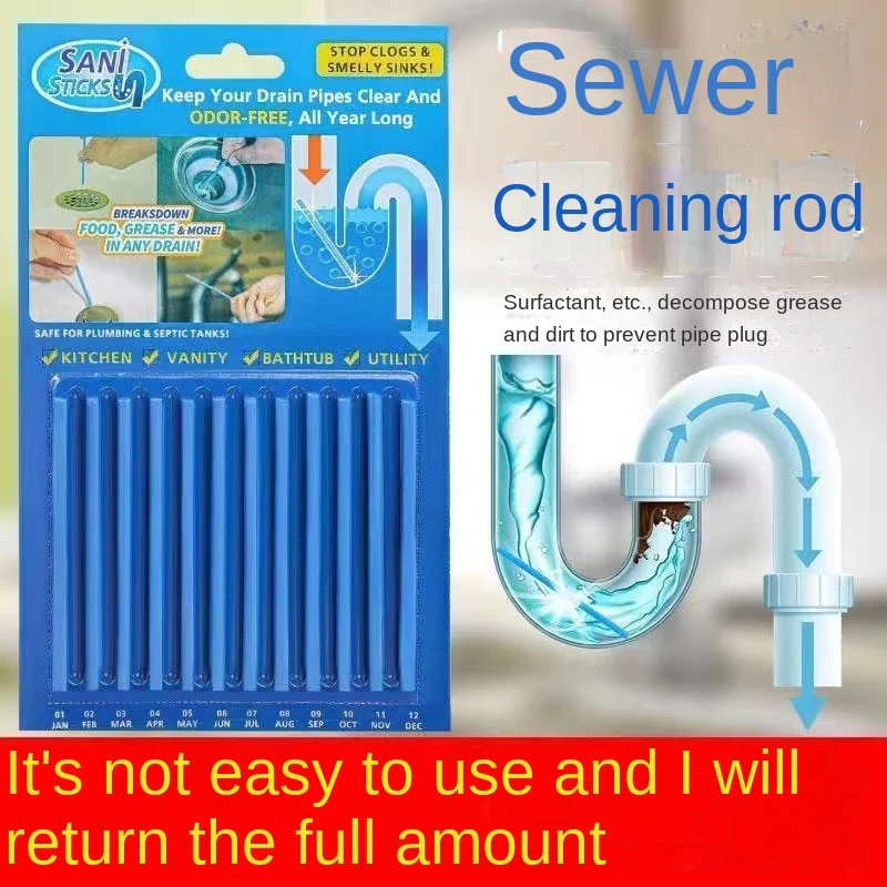 

Pipe Cleaning Stick Bathroom Toilet Kitchen Sewer Pipe Dredging Agent A Box of 12 Toilet Tools Pipe Cleaner