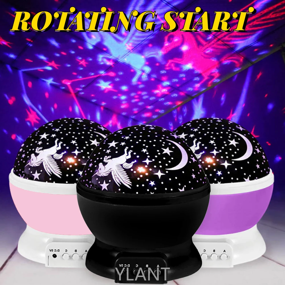 

USB Starry Sky light Rotating led Night light Mapping lamp Projector unicorn Kid For children Projection lamp bedroom Decorative