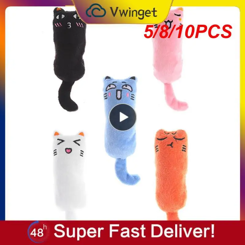 

5/8/10PCS Lovely Cat Doll Mini Teeth Grinding Catnip Toys Funny Interactive Catnip Toy Plush Cat Toy Soft Cat Mint Toys Creative