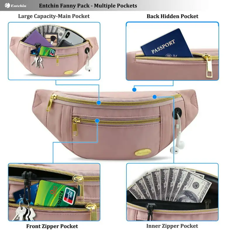 Fashionable Women Waist Pack Crossbody Bum Bag Fanny Pack for Hiking, Traveling, Cycling - Perfect for Outdoor Adventures.