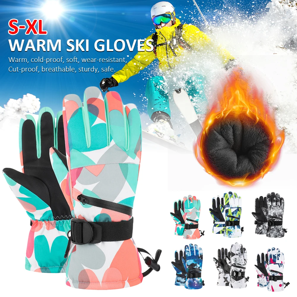 Men Women Ski Gloves Waterproof Winter Warm Snowboard Gloves Motorcycle Riding Snow Thermal Gloves For Man Woman сноуборд горные