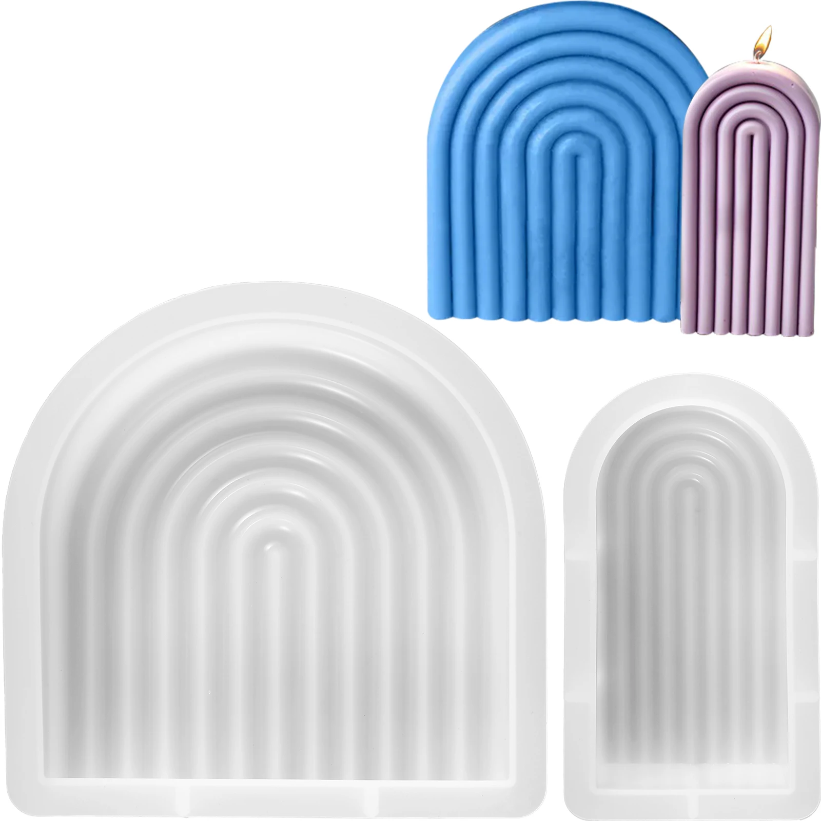 

2 шт. геометрические формы в форме ароки свечи многоразовая U-образная силиконовая форма куполообразные свечи силиконовая форма «сделай сам» литье эпоксидная форма для свечи