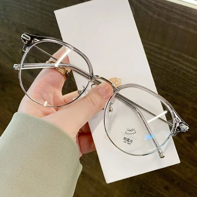 Прозрачные компьютерные очки с металлической оправой женские и мужские защитой