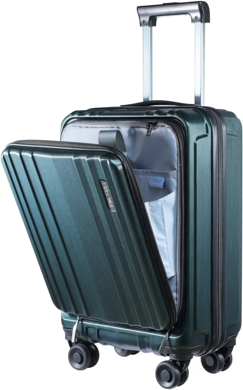 20 Inch With Front Compartment & Expandable  Abs+pc Tsa Approved Lock  Spinner Silent Wheels