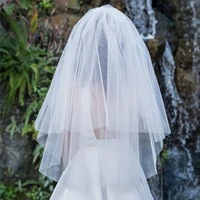 topqueen v28l bridal veils short wedding veils and with shine light wedding dress concise bridal veil widen veil beach wedding