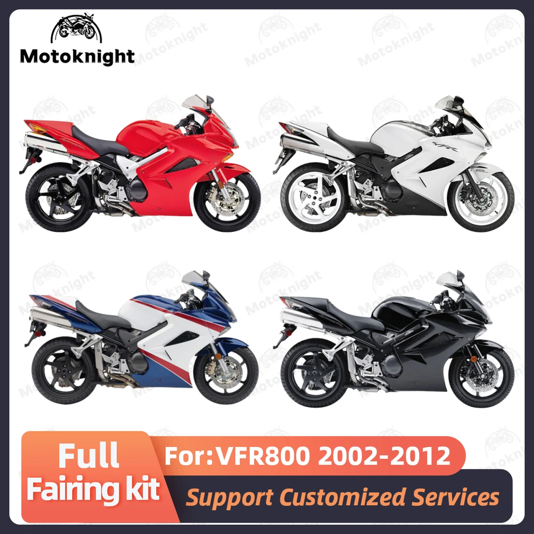 Фото Комплект обтекателей для мотоцикла, подходящий для Honda VFR800 2002-2012 2009 2010, полный комплект обтекателей, окрашенный кузов, новый АБС-пластик, 4 подарка №1
