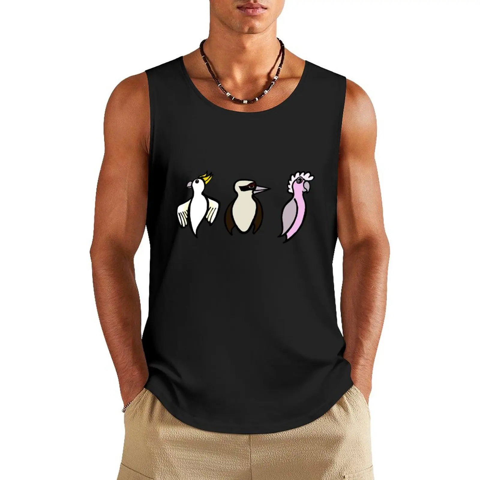Cockatoo Kookaburra Galah Trio Tank Top Фитнес мужская одежда бодибилдинг мужской рабочий жилет