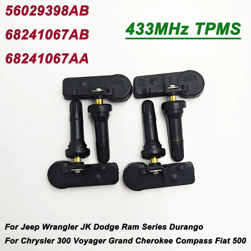 4шт. 56029398 Датчик давления в шинах AB TPMS для Chrysler Grand Voyager V Dodge Journey Fiat Freemont Jeep Wrangler