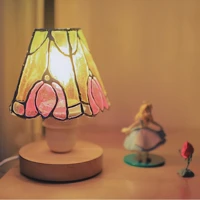 home decoration wooden nightlight table lamp led lights handmade diy material birthday party decor valentines day bedside lamps