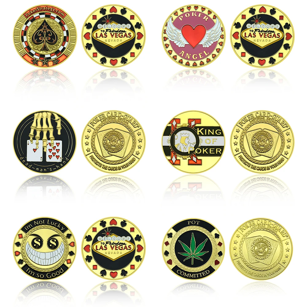 

New Version of Metal Playing Cards Casino Lucky Coins Texas Hold'em Chips Game Coins Gold Plated Coin Holiday Gfit