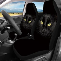 aimaao durable washable black cat car seat cover 2pcs front seat only super soft universal automatic driving seat cover