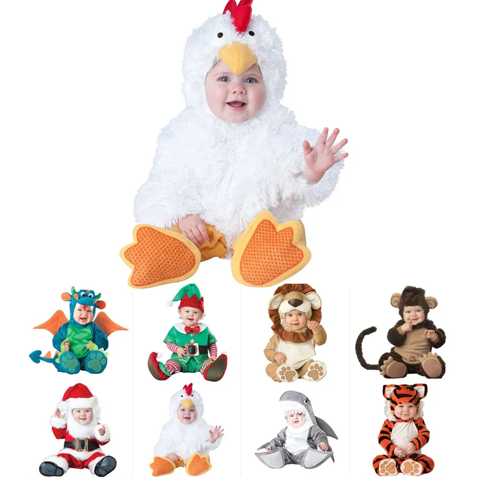 Animal New Design Boys Christmas Halloween Costumes Infant Baby Girls Rompers Jumpsuits Peacock Animal Cosplay Toddlers Clothes